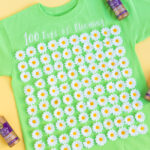 100 days of blooming shirt with 100 flowers for the first 100 days of school!