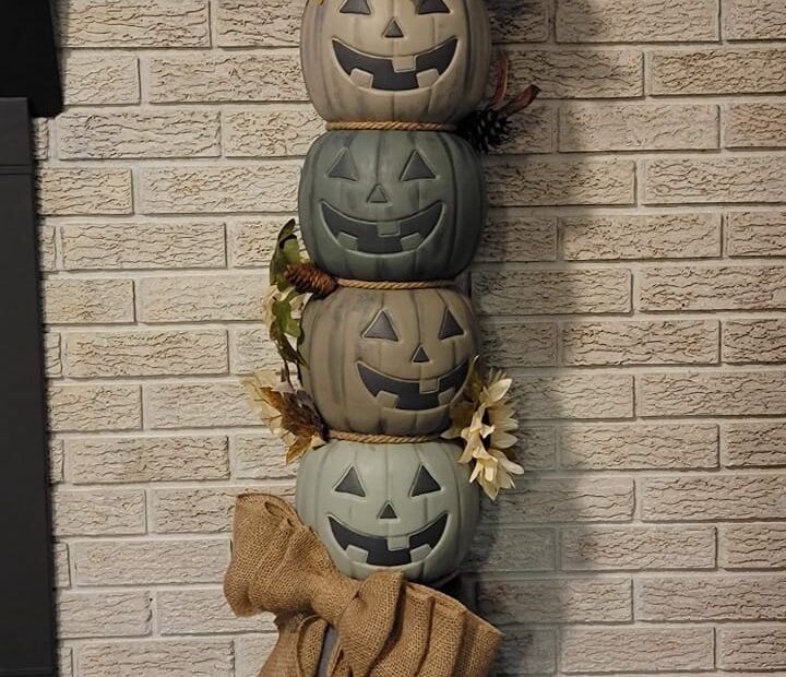 Stacked Chalky Looking Pumpkin Buckets