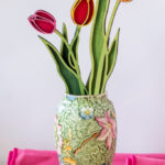 wooden tulips in a vase