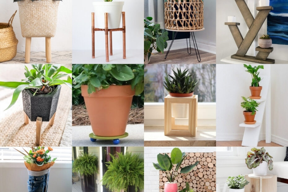 diy creative plant stands with free plans