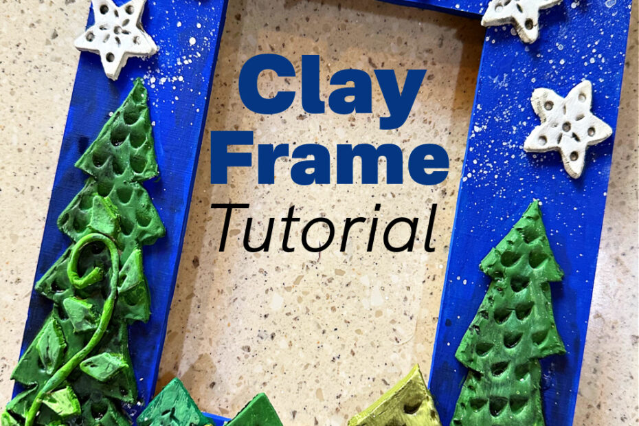 Picture frame that is embellished with air dry clay.