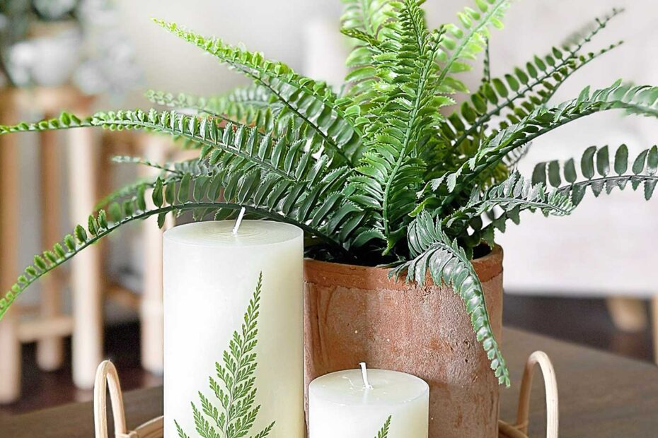 Pillar Candles with Pressed Flowers on them