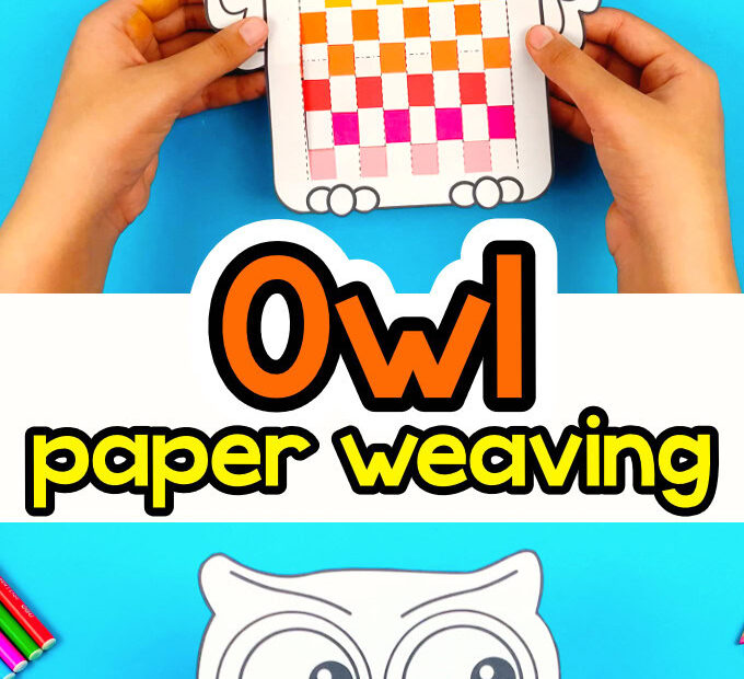 Paper weaving owl craft for kids.